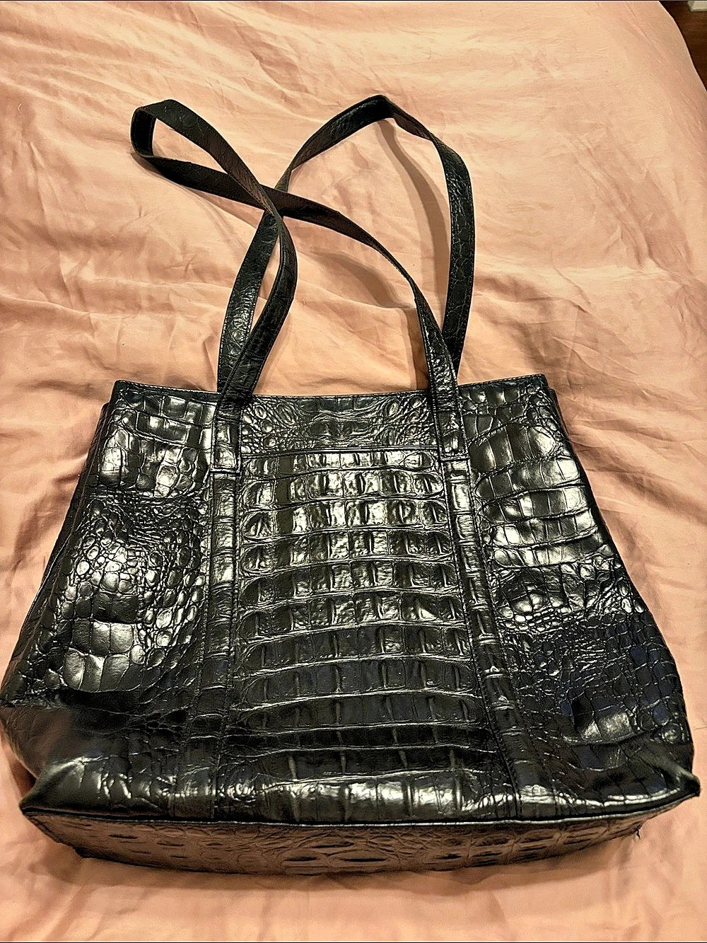 Classiques Entier Crocodile-Embossed Tote in Black